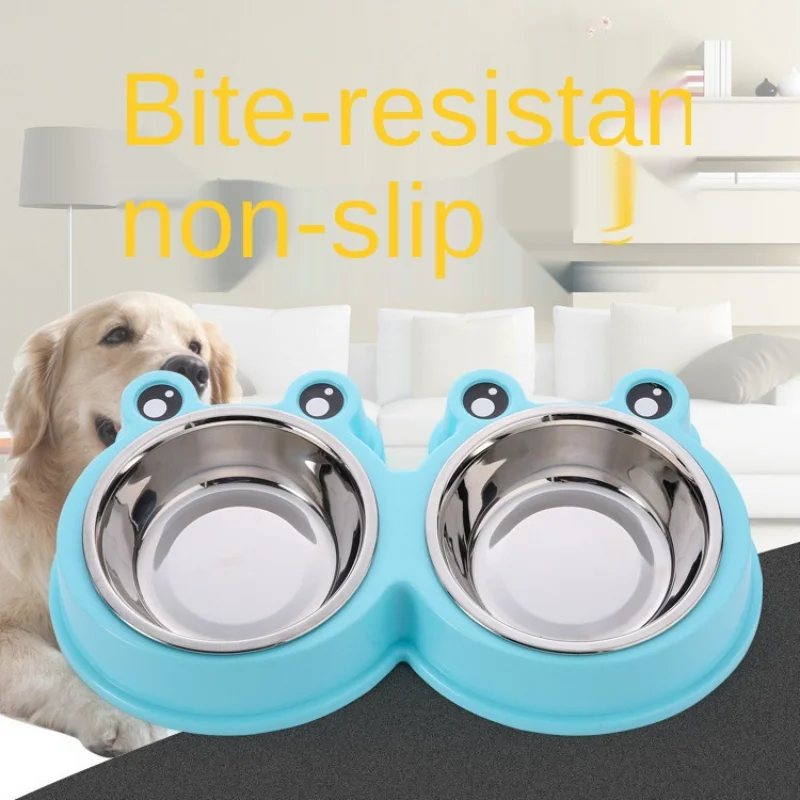 Pet Frog Double Bowl Stainless Steel Dog Bowl Cartoon Frog Cat and Dog Food Bowl Fashion Two-in-one Pet Double Bowl
Pet Frog Double Bowl Stainless Steel Dog Bowl Cartoon Frog Cat and Dog Food Bowl Fashion Two-in-one Pet Double Bowl
