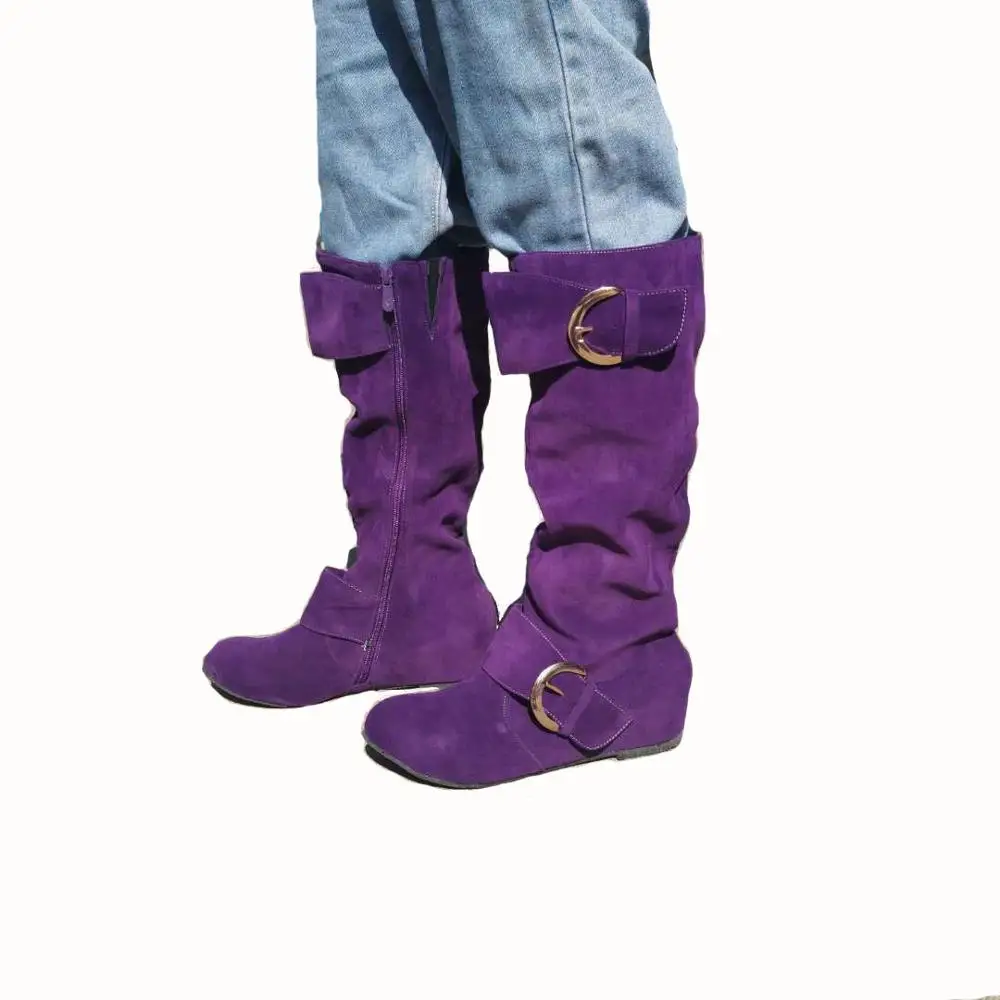 34-43 Women boots woman winter autumn shoes flat midcalf fashion suede shoes women