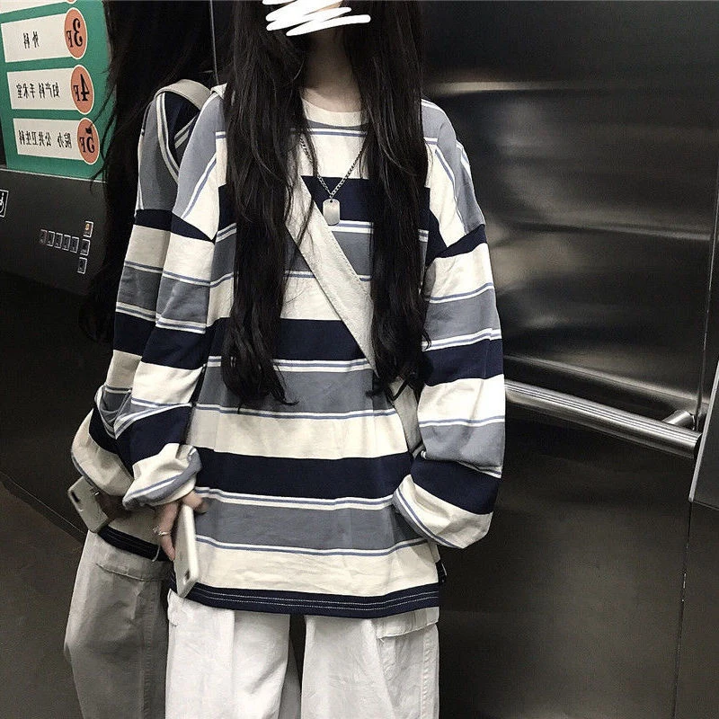 Autumn Striped Long Sleeve Men Tshirts Fashion Branded Punk Woman Teens Oversized Harajuku Hip Hop Vintage Clothing Top Quality
Autumn Striped Long Sleeve Men Tshirts Fashion Branded Punk Woman Teens Oversized Harajuku Hip Hop Vintage Clothing Top Quality