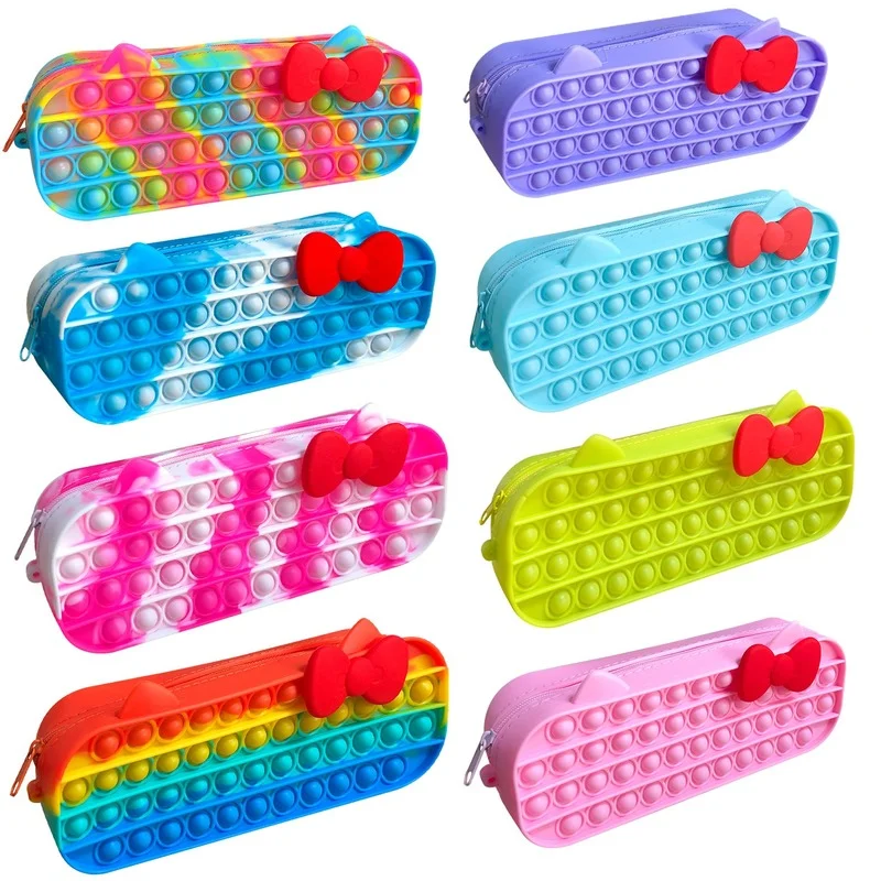 New Decompression Creative Silicone Bubble Toy Pencil Box Simple Dimple Bow Knot Pack Girl Gift Soft Children's Toy Gift
New Decompression Creative Silicone Bubble Toy Pencil Box Simple Dimple Bow Knot Pack Girl Gift Soft Children's Toy Gift