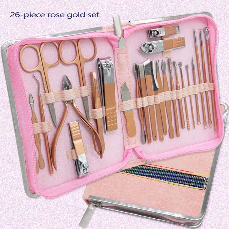 26 PCS Manicure Set Nail Clippers Pedicure Kit Stainless Steel Nail Care Tools Grooming Travel Manicure Kit
26 PCS Manicure Set Nail Clippers Pedicure Kit Stainless Steel Nail Care Tools Grooming Travel Manicure Kit