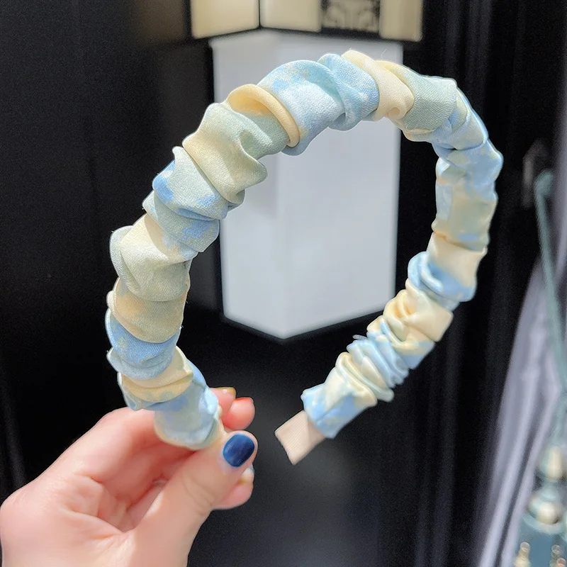 Обруч для волос Женский Цветной со складками, модный аксессуар для волос с рюшами, повязка на голову для мытья лица и макияжа 
Обруч для волос Женский Цветной со складками, модный аксессуар для волос с рюшами, повязка на голову для мытья лица и макияжа