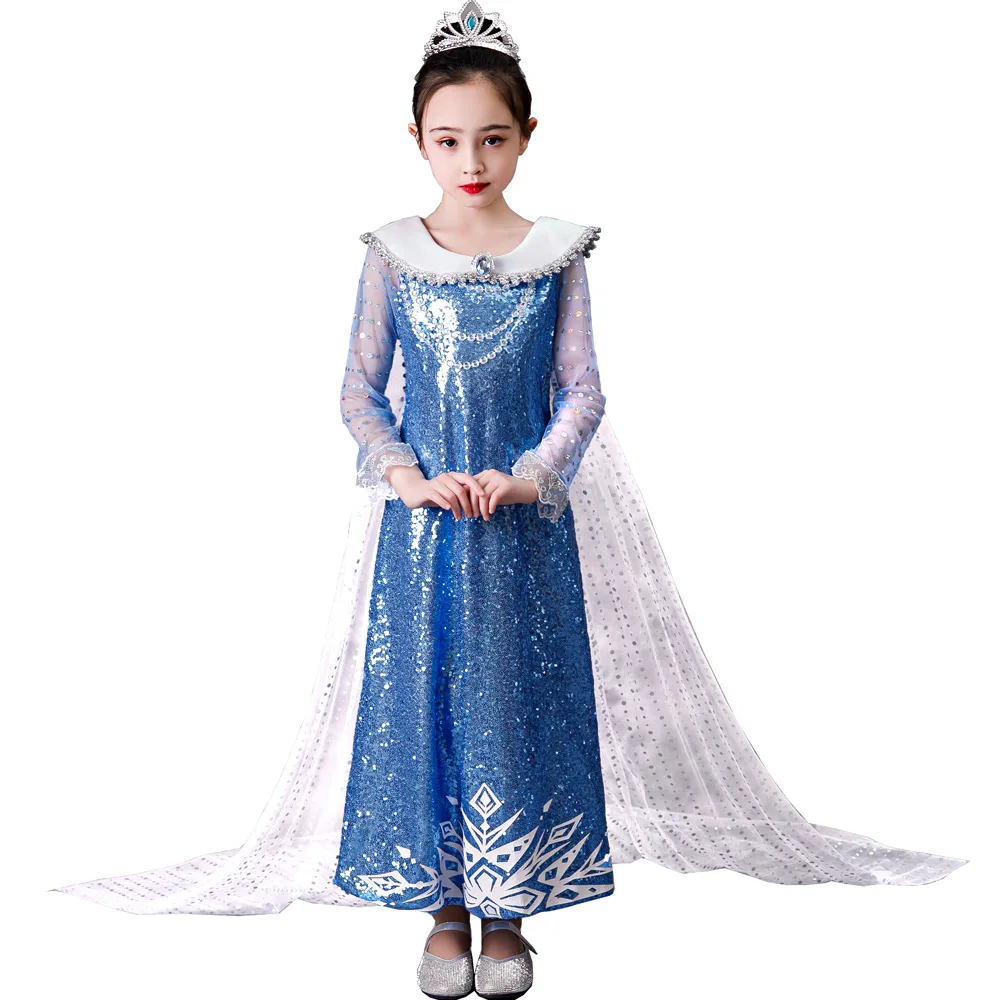 NEW!Elsa Dress 2 Kids Dresses For Girs Elsa Costume Carnival Birthday Party Dress Girls Princess Sequined Long Dress with Cloak
NEW!Elsa Dress 2 Kids Dresses For Girs Elsa Costume Carnival Birthday Party Dress Girls Princess Sequined Long Dress with Cloak