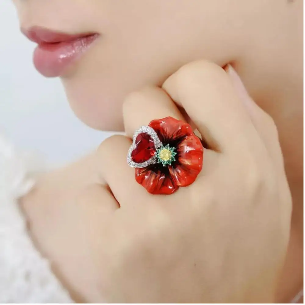 Trendy Elegant Flower Bud Silvery Wedding Engagement Rings for Women Exquisite Handmade Enamel Finger Ring Jewelry
Trendy Elegant Flower Bud Silvery Wedding Engagement Rings for Women Exquisite Handmade Enamel Finger Ring Jewelry