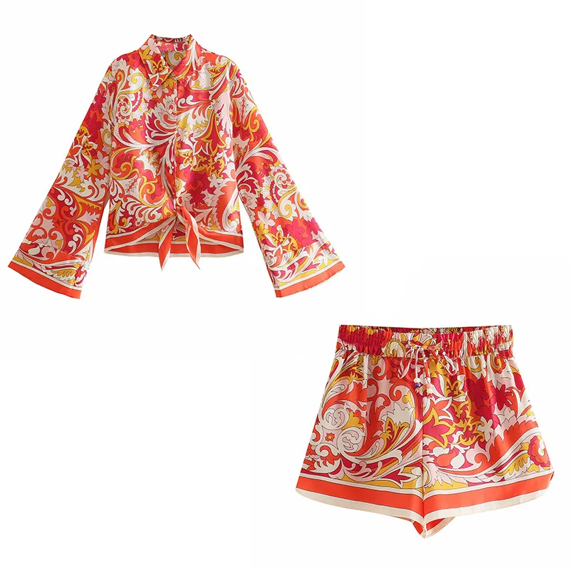 Женский Повседневный комплект из 2 предметов, красная рубашка с цветочным принтом, шорты с длинным рукавом и высокой талией, элегантная пляж...
Женский Повседневный комплект из 2 предметов, красная рубашка с цветочным принтом, шорты с длинным рукавом и высокой талией, элегантная пляж...