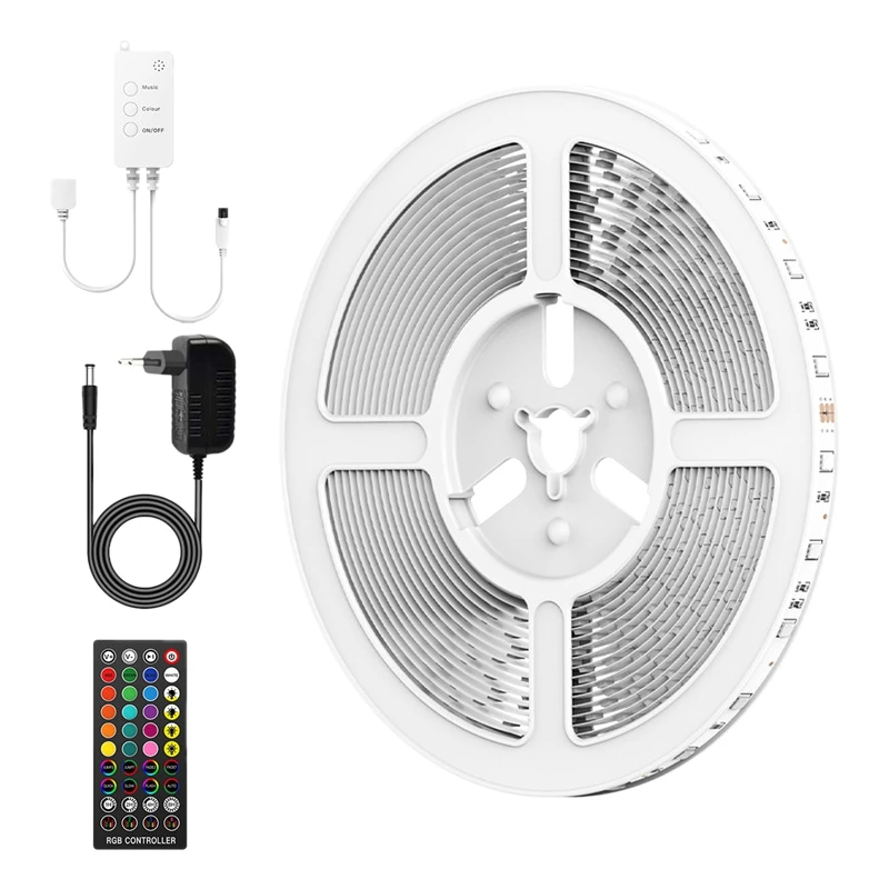5M LED Strip Light, Color Changing RGB Flexible LED Light Strip with Bluetooth Controller (EU Plug)
5M LED Strip Light, Color Changing RGB Flexible LED Light Strip with Bluetooth Controller (EU Plug)