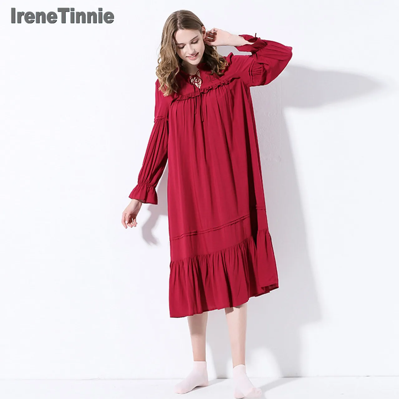 Пикантные хлопковые ночные рубашки Irene Tinnie, Женская Повседневная Ночная рубашка с длинным рукавом, одежда для сна принцессы, домашнее плать...
Пикантные хлопковые ночные рубашки Irene Tinnie, Женская Повседневная Ночная рубашка с длинным рукавом, одежда для сна принцессы, домашнее плать...