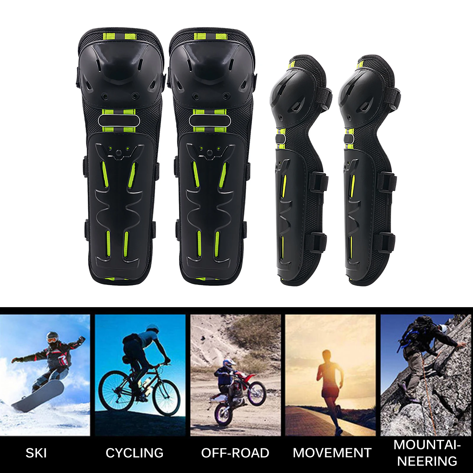 1 Pair Motorcycle Knee Elbow Pads Comfortable Cycling Knee Protector Night Riding Knee Elbow Protection Kit Reflective Strip
1 Pair Motorcycle Knee Elbow Pads Comfortable Cycling Knee Protector Night Riding Knee Elbow Protection Kit Reflective Strip