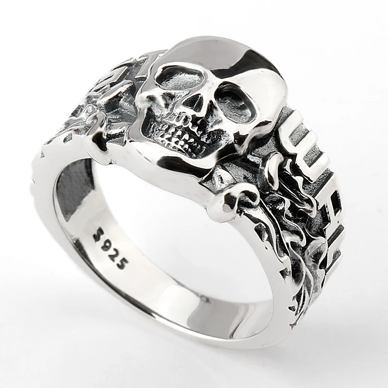 Vintage Skull Head Male Rings 925 Sterling Silver Skull Ring for Men Fashion Gothic Personality Punk Cool Rings Jewelry Gift
Vintage Skull Head Male Rings 925 Sterling Silver Skull Ring for Men Fashion Gothic Personality Punk Cool Rings Jewelry Gift