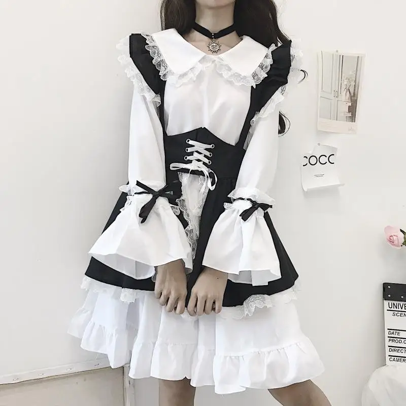 Black And White Suit Gothic Style Clothes Coffee Maid Carnival Festival Banquet Party 2021 Spring New Cute Japanese Female Dress
Black And White Suit Gothic Style Clothes Coffee Maid Carnival Festival Banquet Party 2021 Spring New Cute Japanese Female Dress