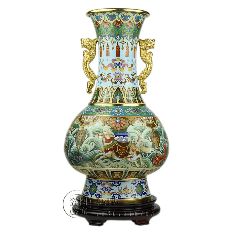 Li Rongkui Beijing Cloisonne Vase 18-Inch Fulin Four Seas Double Dragon Ear Statue Cloisonne Enamel Office Collection Gift
Li Rongkui Beijing Cloisonne Vase 18-Inch Fulin Four Seas Double Dragon Ear Statue Cloisonne Enamel Office Collection Gift