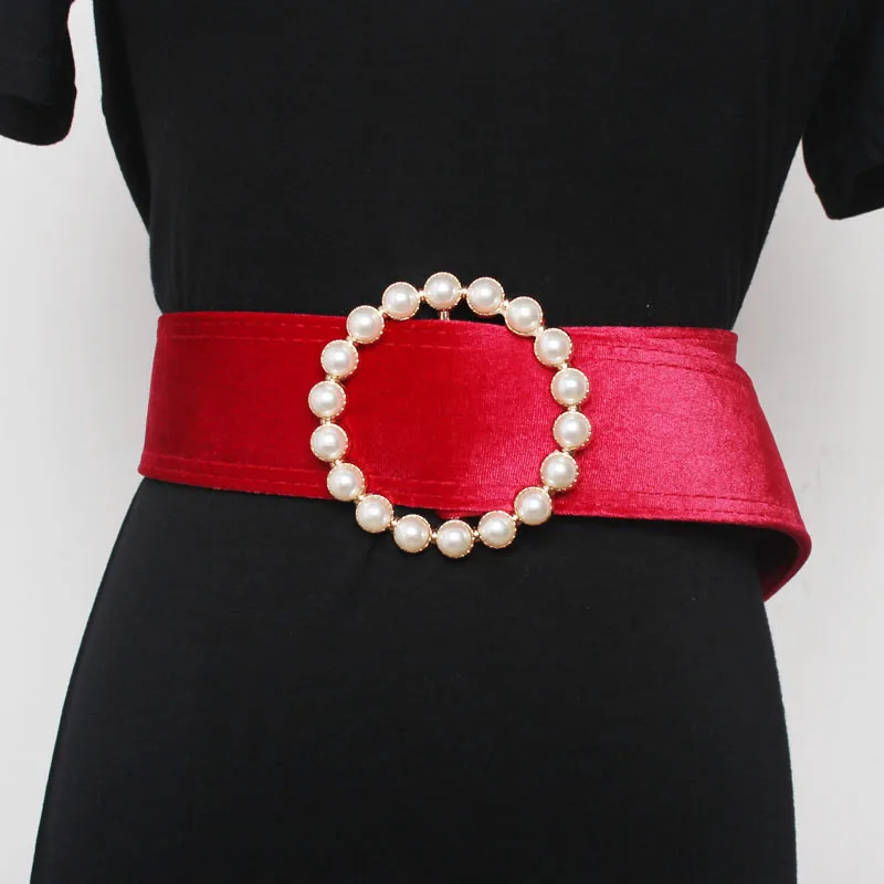 Designer High Quality Luxury European Women's Pearl Velvet Waist Belt Women's Dress Wide Velour Belt Velvet Decoration Ceinture
Designer High Quality Luxury European Women's Pearl Velvet Waist Belt Women's Dress Wide Velour Belt Velvet Decoration Ceinture