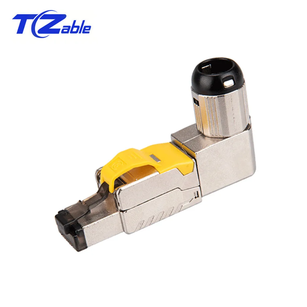 Cat6A Cat7 Cat8 сетевой адаптер RJ45 90 градусов разъем 40 Гбит/с 2000 МГц Ethernet экранированный