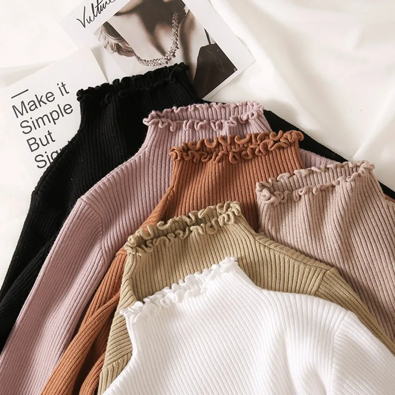 Turtleneck Ruched Women Sweater High Elastic Solid 2021 Fall Winter Fashion Sweater Women Slim Sexy Knitted Pullovers Pink White
Turtleneck Ruched Women Sweater High Elastic Solid 2021 Fall Winter Fashion Sweater Women Slim Sexy Knitted Pullovers Pink White