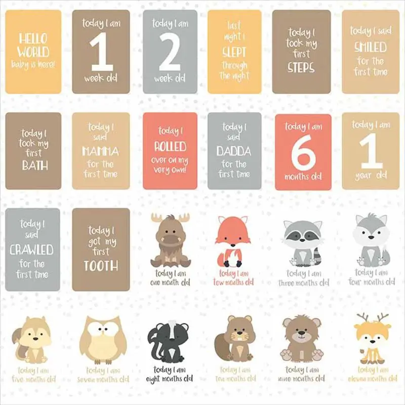 24Pcs/Set For Memory Baby Pregnant Women Monthly Photograph Cards Fun Month Milestone Cards
24Pcs/Set For Memory Baby Pregnant Women Monthly Photograph Cards Fun Month Milestone Cards