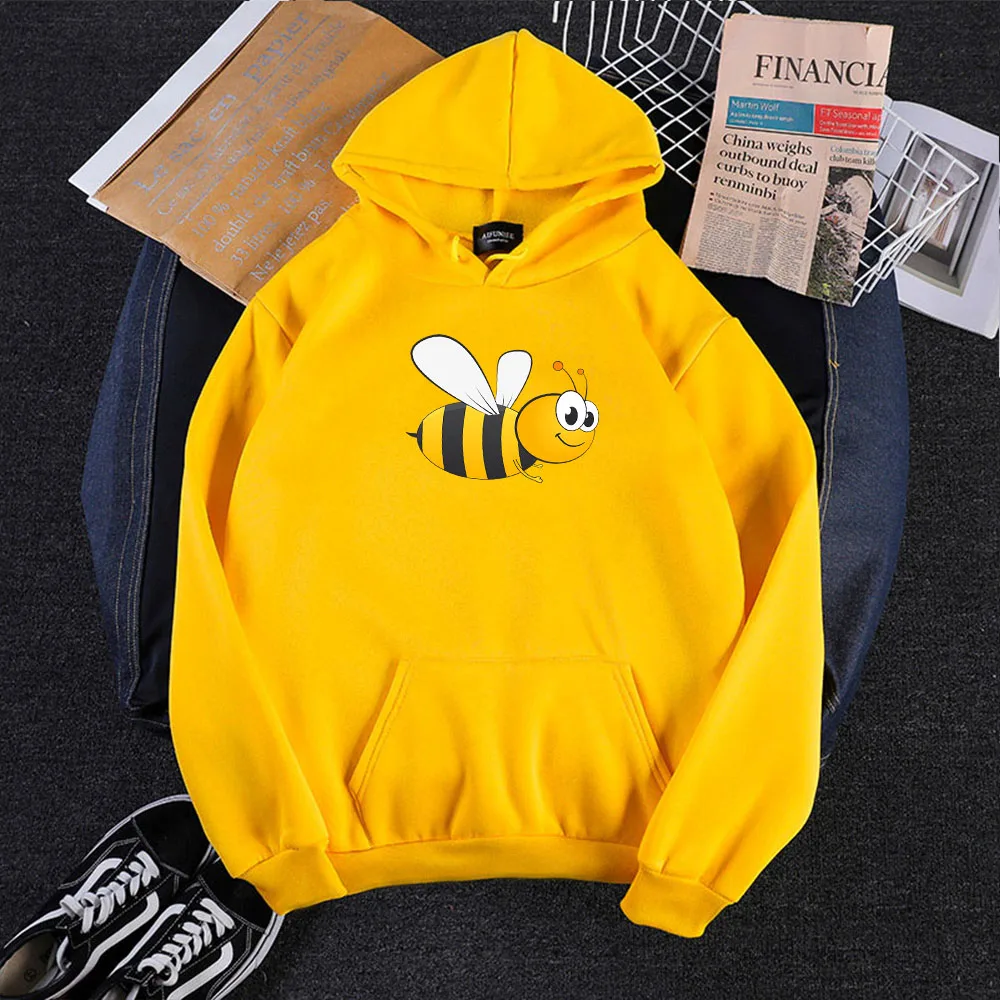 Autumn Winter Fleece bee graphics Harajuku Print Pullover Loose Women Hoodies Sweatshirt Female Casual Coat 
Autumn Winter Fleece bee graphics Harajuku Print Pullover Loose Women Hoodies Sweatshirt Female Casual Coat
