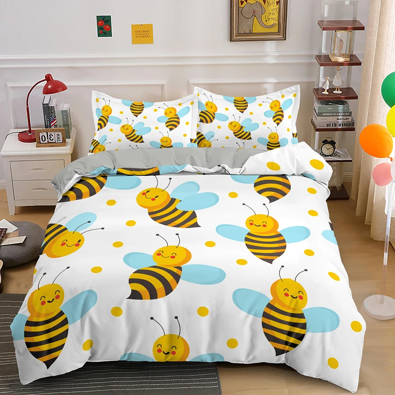 Sweet Honeybee Bedding Set For Kids Adult Duvet Cover Bed Sets King Queen Double Single Size Bedclothes 2/3 Pieces
Sweet Honeybee Bedding Set For Kids Adult Duvet Cover Bed Sets King Queen Double Single Size Bedclothes 2/3 Pieces