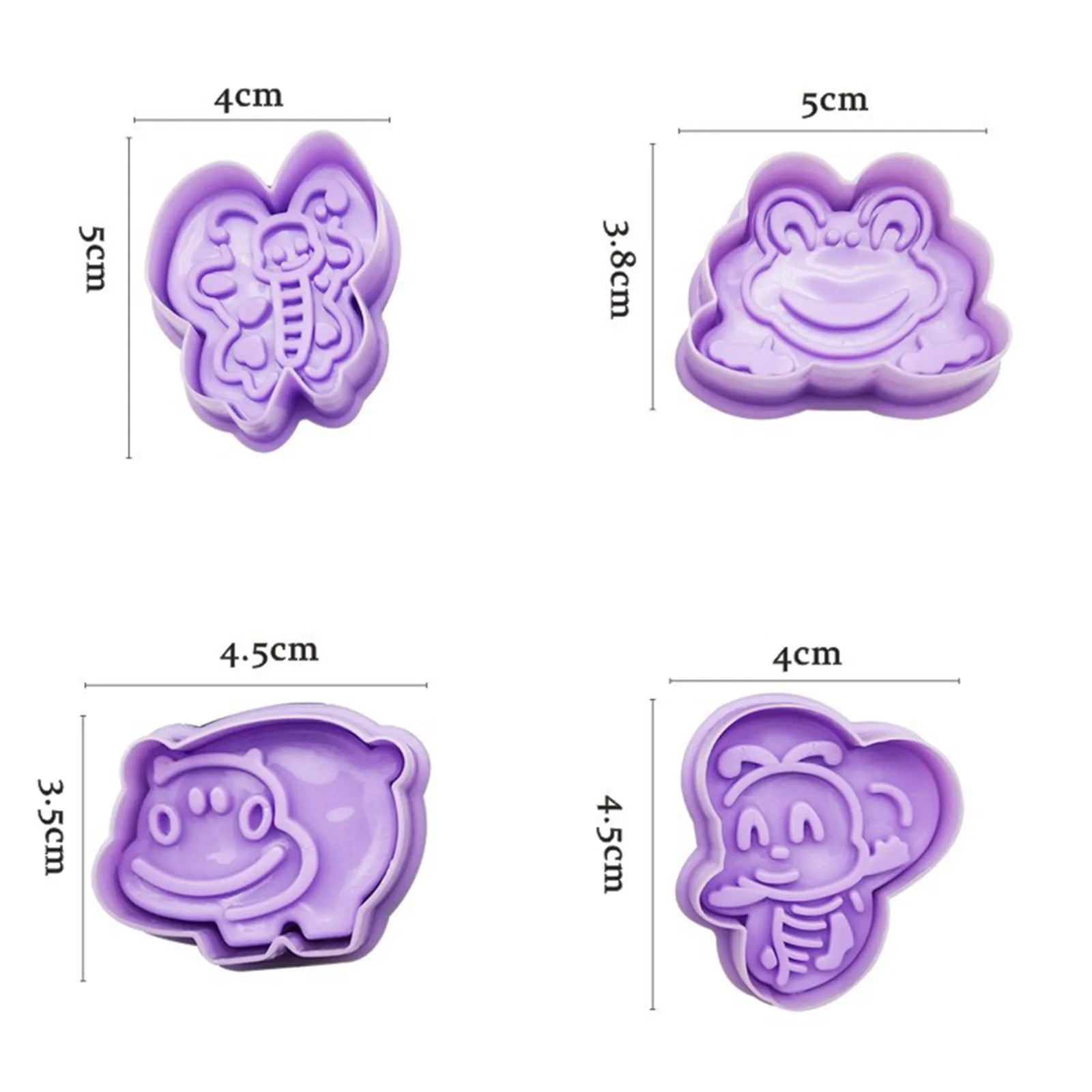 4Pcs/Set Rabbit, chicken Plunger Fondant Cutter Sugarcraft Cake Decorating Tools DIY Cookie Stamper Baking Accessories Round 
4Pcs/Set Rabbit, chicken Plunger Fondant Cutter Sugarcraft Cake Decorating Tools DIY Cookie Stamper Baking Accessories Round