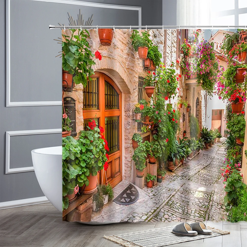 Old Building Landscape Shower Curtain Street Garden Scenery Waterproof Fabric Bathroom Curtains Family Bathtub Decor Bath Screen
Old Building Landscape Shower Curtain Street Garden Scenery Waterproof Fabric Bathroom Curtains Family Bathtub Decor Bath Screen