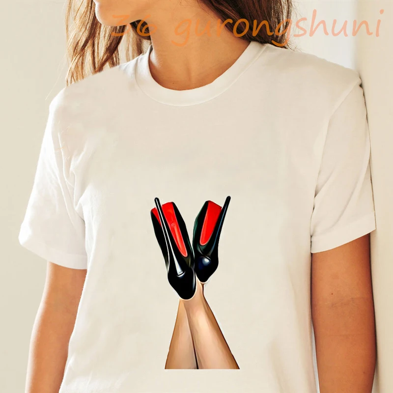 Black High Heels Shoes T Shirt Femme Funny T Shirts Women Harajuku Sexy Shirt Hipster Streetwear T-shirt Drop Shipping
Black High Heels Shoes T Shirt Femme Funny T Shirts Women Harajuku Sexy Shirt Hipster Streetwear T-shirt Drop Shipping