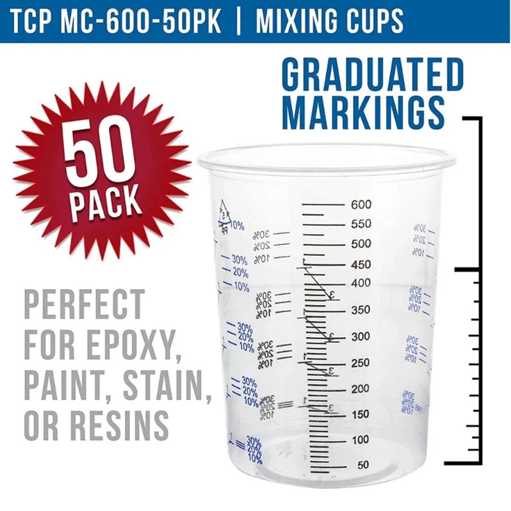 50Pcs Disposable Clear Graduated Plastic Mixing Cups Paint UV Resin Epoxy 20 Oz 600ml Measuring Ratios Clear Plastic Mixing Cups
50Pcs Disposable Clear Graduated Plastic Mixing Cups Paint UV Resin Epoxy 20 Oz 600ml Measuring Ratios Clear Plastic Mixing Cups