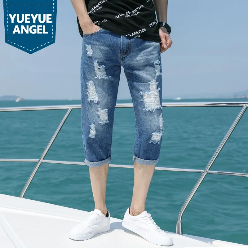 Модные мужские облегающие рваные джинсовые брюки-карандаш до щиколотки с дырками, Летние повседневные уличные джинсовые шорты, укороченны...
Модные мужские облегающие рваные джинсовые брюки-карандаш до щиколотки с дырками, Летние повседневные уличные джинсовые шорты, укороченны...