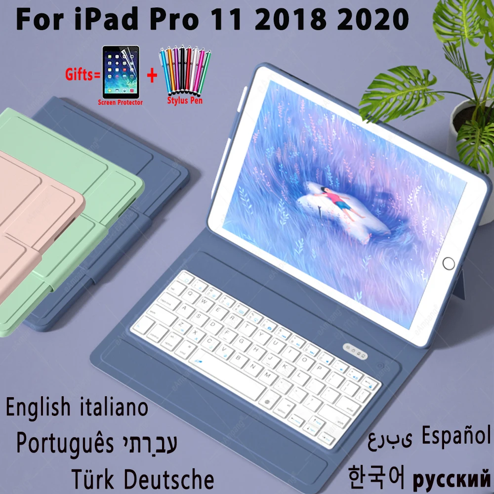 Ультратонкий чехол с клавиатурой для iPad Pro 11 2020 2nd 2018, светильник Кая русская, испанская, Арабская, иврит, Корейская, португальская клавиатура
Ультратонкий чехол с клавиатурой для iPad Pro 11 2020 2nd 2018, светильник Кая русская, испанская, Арабская, иврит, Корейская, португальская клавиатура