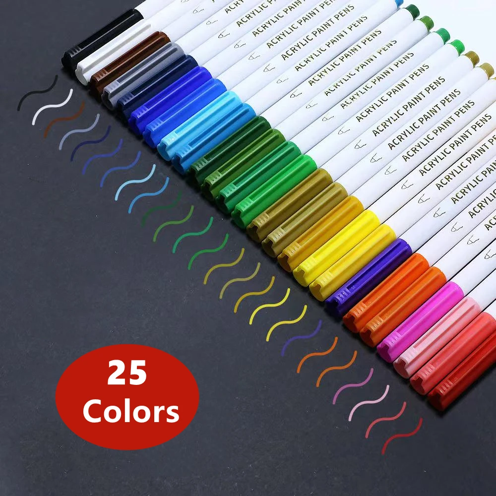 21/25 Color Acrylic Paint Marker Pens for Fabric Canvas , Art Rock Painting, Card Making, Metal and Ceramics, Glass Marker Pens
21/25 Color Acrylic Paint Marker Pens for Fabric Canvas , Art Rock Painting, Card Making, Metal and Ceramics, Glass Marker Pens