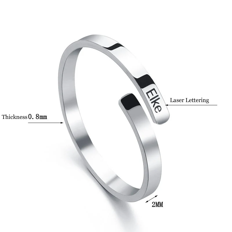Personalized Engraved Name Rings Customized laser Lettering Stainless Steel finger ring Wedding Band Letter Initials Ring R00078
Personalized Engraved Name Rings Customized laser Lettering Stainless Steel finger ring Wedding Band Letter Initials Ring R00078