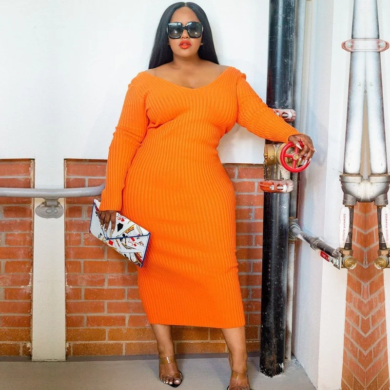 2021 Elegant Sexy Women's Mid-length Dress Casual V-neck Plus Size Solid Color Big Pit Strip Solid Color Plus Size Dress New
2021 Elegant Sexy Women's Mid-length Dress Casual V-neck Plus Size Solid Color Big Pit Strip Solid Color Plus Size Dress New