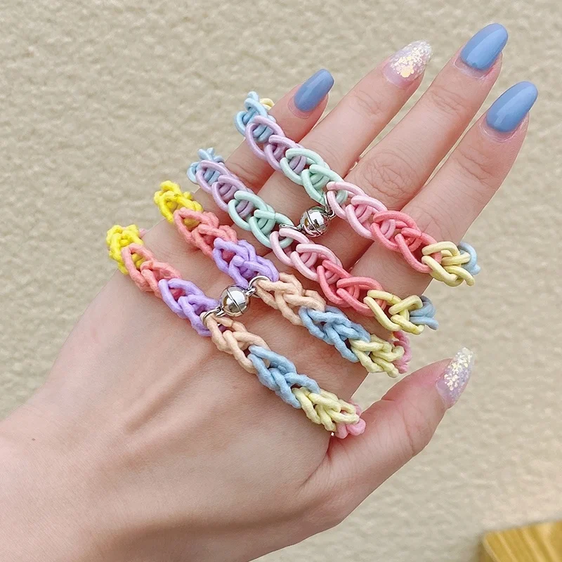 2pcs Rainbow Magnet Braided Bracelet Head Rope Double Bracelet Couple Style Magnetic Hair Accessories Headwear 
2pcs Rainbow Magnet Braided Bracelet Head Rope Double Bracelet Couple Style Magnetic Hair Accessories Headwear
