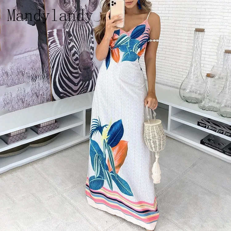Mandylandy Dress Summer Fashion V-neck Backless Slim Fit Spaghetti Strap Dress Women's Sexy Printed High Waist Dress
Mandylandy Dress Summer Fashion V-neck Backless Slim Fit Spaghetti Strap Dress Women's Sexy Printed High Waist Dress