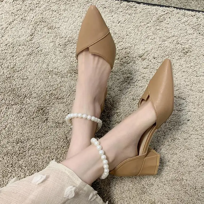 Ladies Shoe High Heels Sandals Women Summer New Fashion Square Heels Pointed Toe String Bead Women's Pumps Single Shoe Sandal
Ladies Shoe High Heels Sandals Women Summer New Fashion Square Heels Pointed Toe String Bead Women's Pumps Single Shoe Sandal