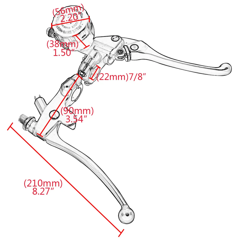 Motorcycle Hydraulic Brake Master Cylinder Reservoir Clutch Lever For Honda CB Yamaha Suzuki Kawasaki Universal 22mm Handlebars
Motorcycle Hydraulic Brake Master Cylinder Reservoir Clutch Lever For Honda CB Yamaha Suzuki Kawasaki Universal 22mm Handlebars