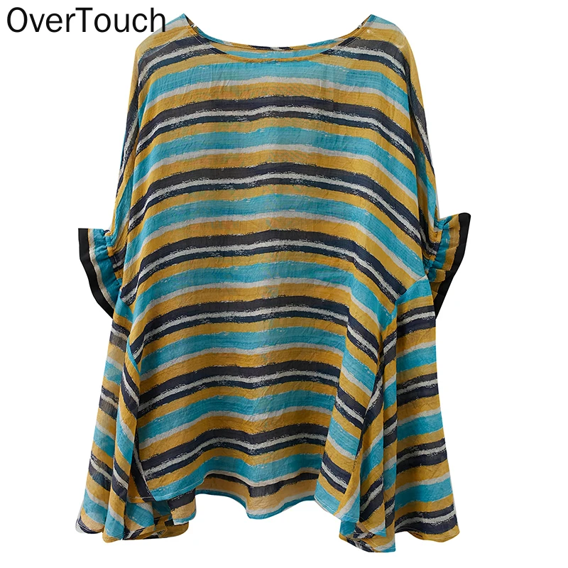 2021 Summer Plus Size T-Shirt Women Clothing Oversize Vintage Striped Lady Tops Tunic Loose Casual Cotton tshirt Blouse
2021 Summer Plus Size T-Shirt Women Clothing Oversize Vintage Striped Lady Tops Tunic Loose Casual Cotton tshirt Blouse