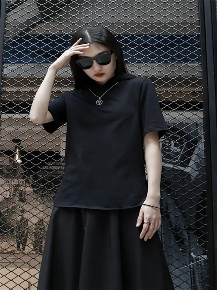 Summer 2021 Hooded Short Sleeve T-Shirt Top Summer Hoodie Big Women's Personality Dark Mountain Style Trend T Shirt for Women
Summer 2021 Hooded Short Sleeve T-Shirt Top Summer Hoodie Big Women's Personality Dark Mountain Style Trend T Shirt for Women