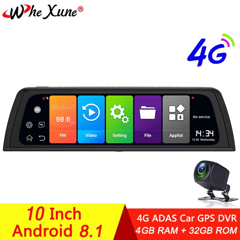 WHEXUNE 10" Car DVR Rearview Mirror 4G Full HD 1080P Android 8.1 Dash Cam GPS Navigation ADAS Car Video Camera Recorder DVRS
WHEXUNE 10" Car DVR Rearview Mirror 4G Full HD 1080P Android 8.1 Dash Cam GPS Navigation ADAS Car Video Camera Recorder DVRS