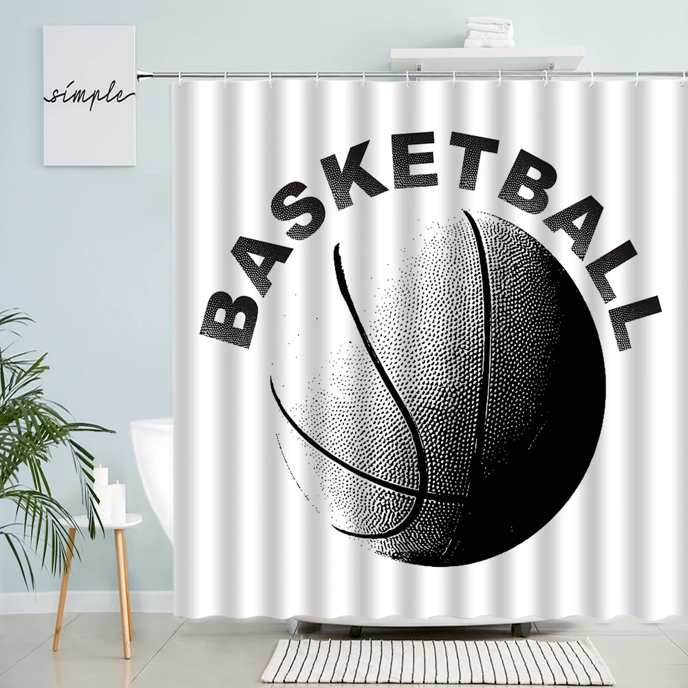 Sports Theme Shower Curtain Basketball Football Abstract Creative Pattern Bathroom Decor With Hook Waterproof Polyester Screen
Sports Theme Shower Curtain Basketball Football Abstract Creative Pattern Bathroom Decor With Hook Waterproof Polyester Screen