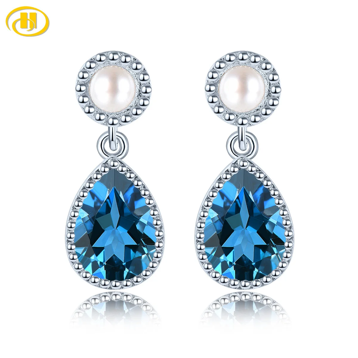 Natural Topaz Sterling Silver S925 Drop Earring for Women 2.9 Carats Dark Blue Topaz Freshwater Pearl Design Birthday Gifts
Natural Topaz Sterling Silver S925 Drop Earring for Women 2.9 Carats Dark Blue Topaz Freshwater Pearl Design Birthday Gifts