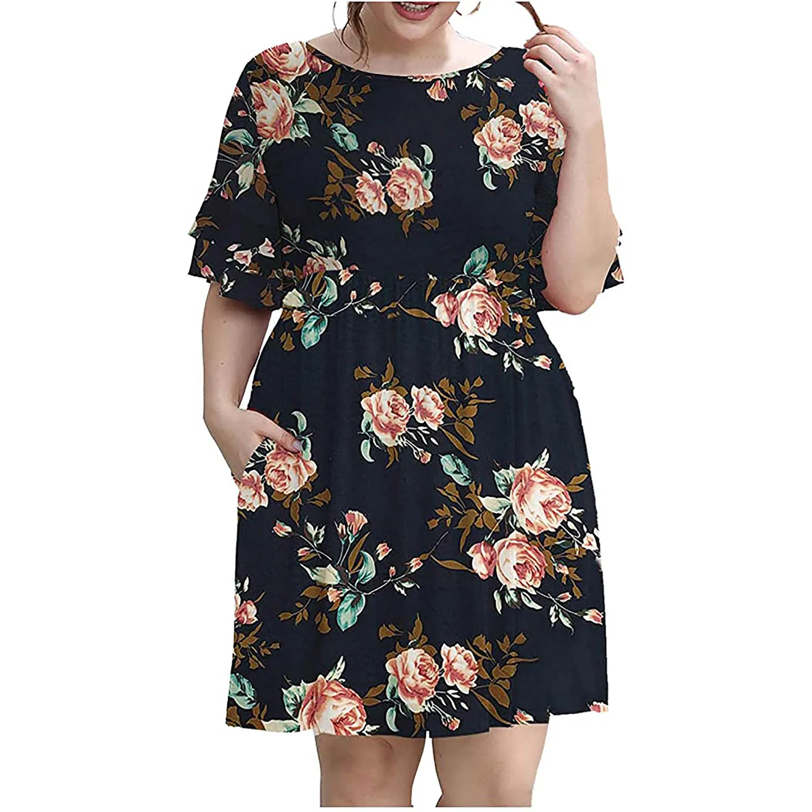 Женское свободное платье с оборками на рукавах, повседневное свободное платье с рисунком, с карманами, повседневный летний женский сарафан,...
Женское свободное платье с оборками на рукавах, повседневное свободное платье с рисунком, с карманами, повседневный летний женский сарафан,...