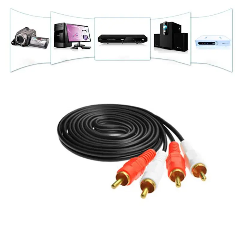 2RCA штекер 2 RCA Мужской кабель стерео аудио AV для DVD tv CD усилитель звука| |