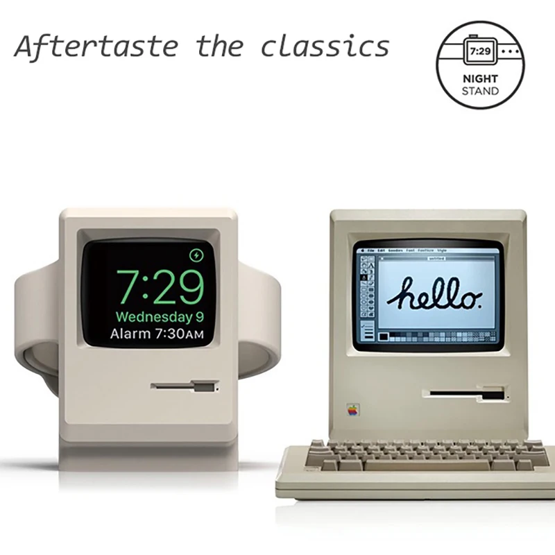 For Apple Watch Retro Silicone Charging Stand, The First Generation Computer Model, Support Charging Night Mode Stand 
For Apple Watch Retro Silicone Charging Stand, The First Generation Computer Model, Support Charging Night Mode Stand