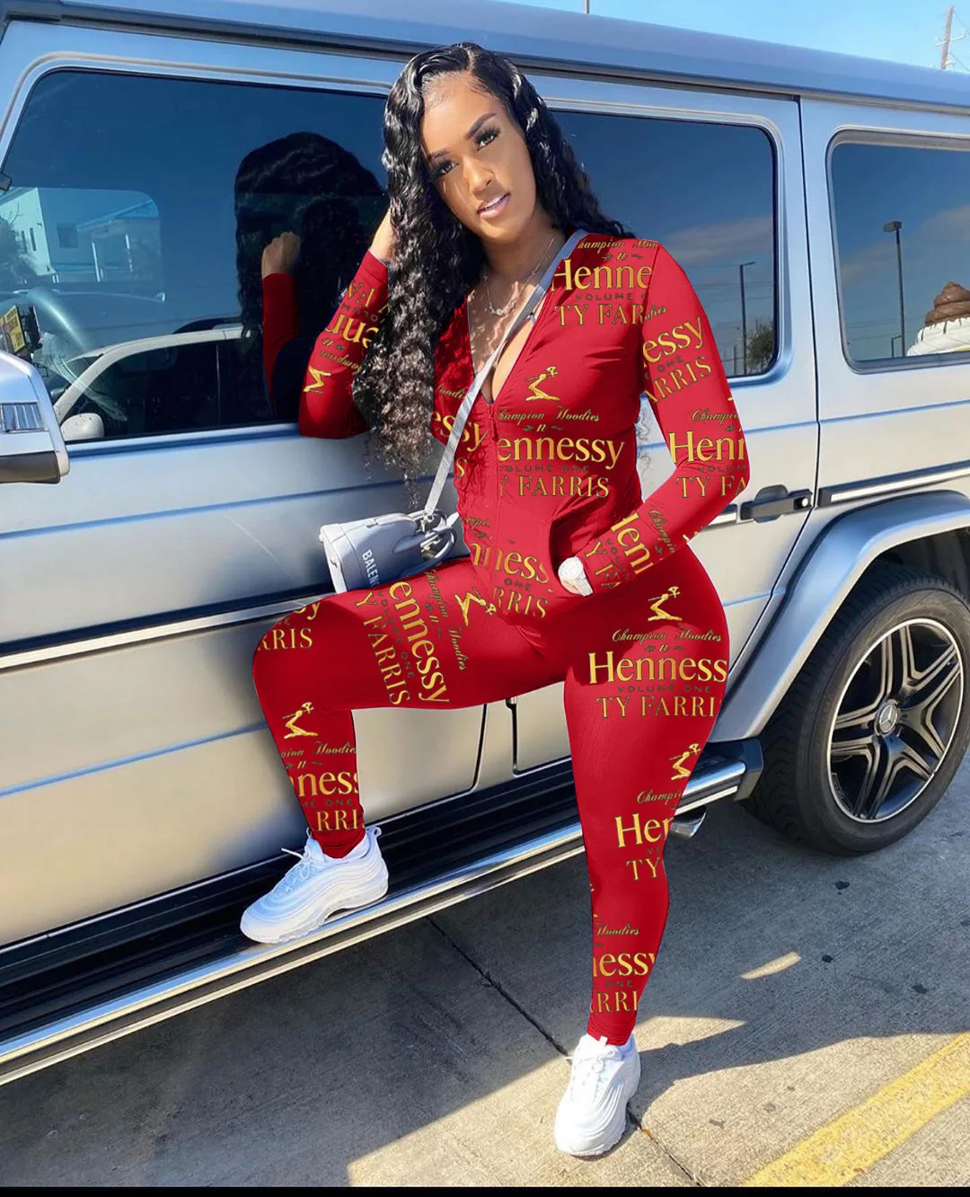 European and American Fashion Women's Casual Letters Printed Sports Suit Jumpsuit
European and American Fashion Women's Casual Letters Printed Sports Suit Jumpsuit