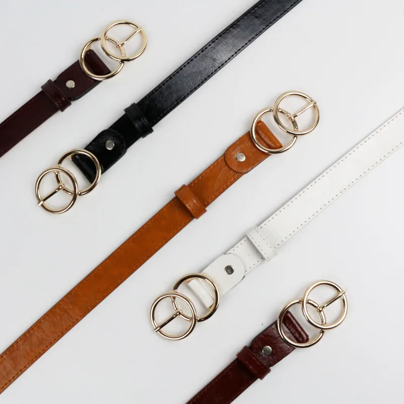 2020 New Designer's Round Buckle Leatherhigh Quality Belt Fashion Alloy Double Ring Circle Buckle Girl Jeans Dress Wild Belts
2020 New Designer's Round Buckle Leatherhigh Quality Belt Fashion Alloy Double Ring Circle Buckle Girl Jeans Dress Wild Belts