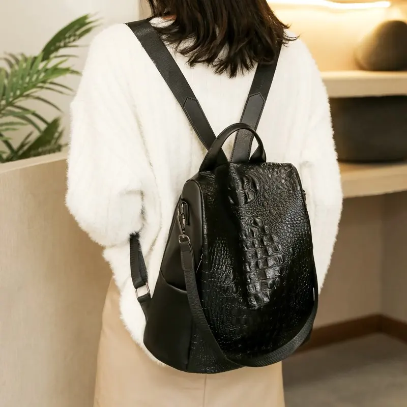LU FAWN New PU Soft Leather Crocodile Pattern Backpack Large Capacity Simple Anti Theft Shoulder Bag Travel Women's Bag9993
LU FAWN New PU Soft Leather Crocodile Pattern Backpack Large Capacity Simple Anti Theft Shoulder Bag Travel Women's Bag9993