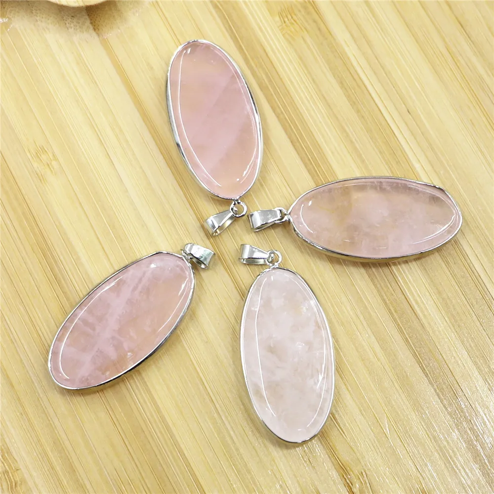 Fashion Jewelry New Simple Oval Edging Purple Amethysts Rose Pink Quartz Natural Stone Necklace Pendant Designer Charms
Fashion Jewelry New Simple Oval Edging Purple Amethysts Rose Pink Quartz Natural Stone Necklace Pendant Designer Charms