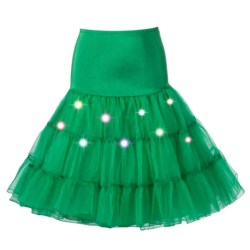 

LED Tutu Skirt Swing Rockabilly Petticoat Underskirt Crinoline Fluffy Pettiskirt for Wedding Retro Vintage Tulle Skirt