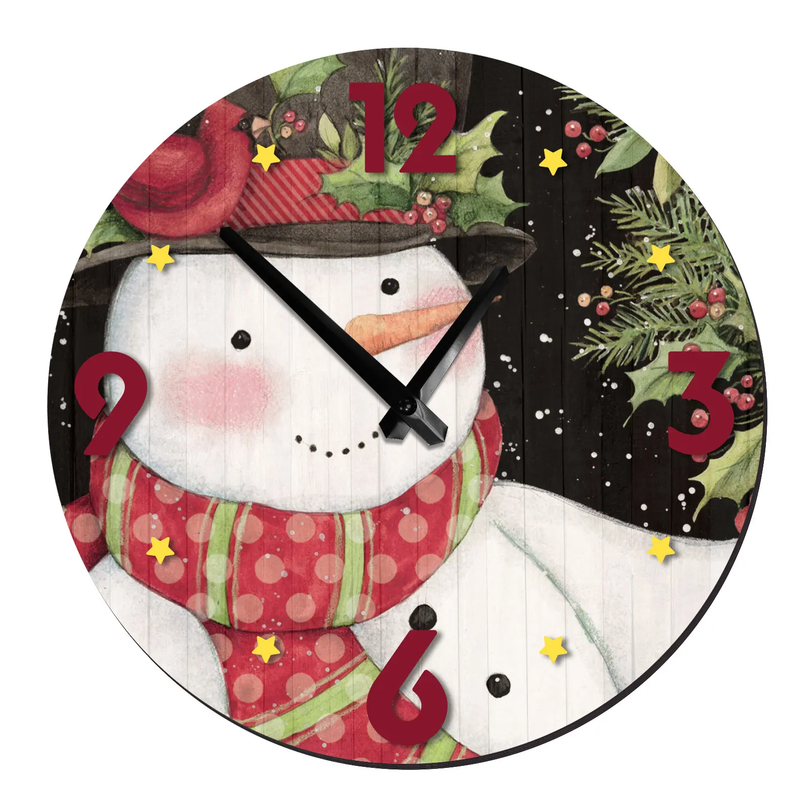 10/12/13.5 Inch Wooden Wall Clock Modern Design Christmas Decorative Snowman Silent Wood Wall Clock for Living Room Home Decor
10/12/13.5 Inch Wooden Wall Clock Modern Design Christmas Decorative Snowman Silent Wood Wall Clock for Living Room Home Decor