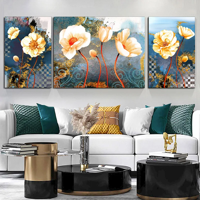 

Nordic Flowers Picture Abstarct Floral Art Cuadros Print And Poster Canvas Paintings For Living Room Modern Home Decors Unframed