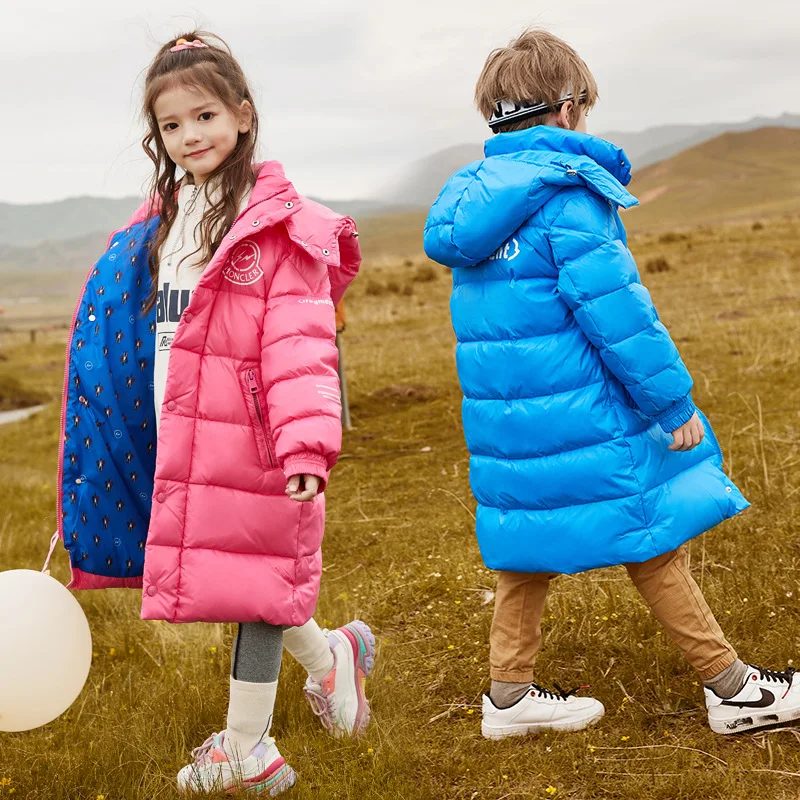 

X-Long/Детские зимние пуховики плотное теплое пальто с капюшоном для мальчиков и девочек Новинка 2021 года, верхняя одежда для детей 8, 10, 12 лет